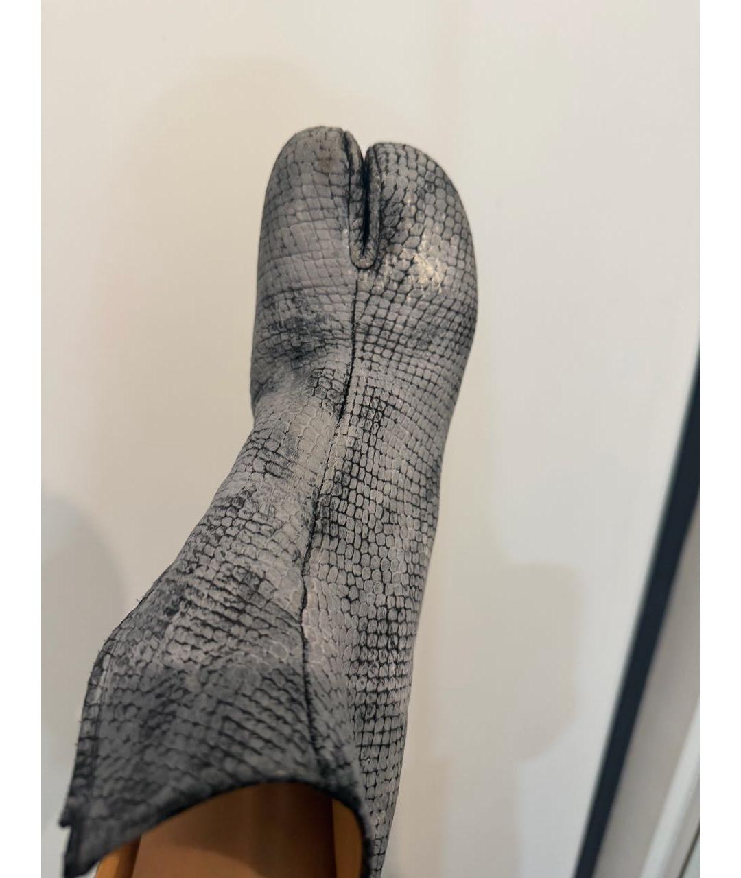 MAISON MARGIELA Серые кожаные ботильоны, фото 2