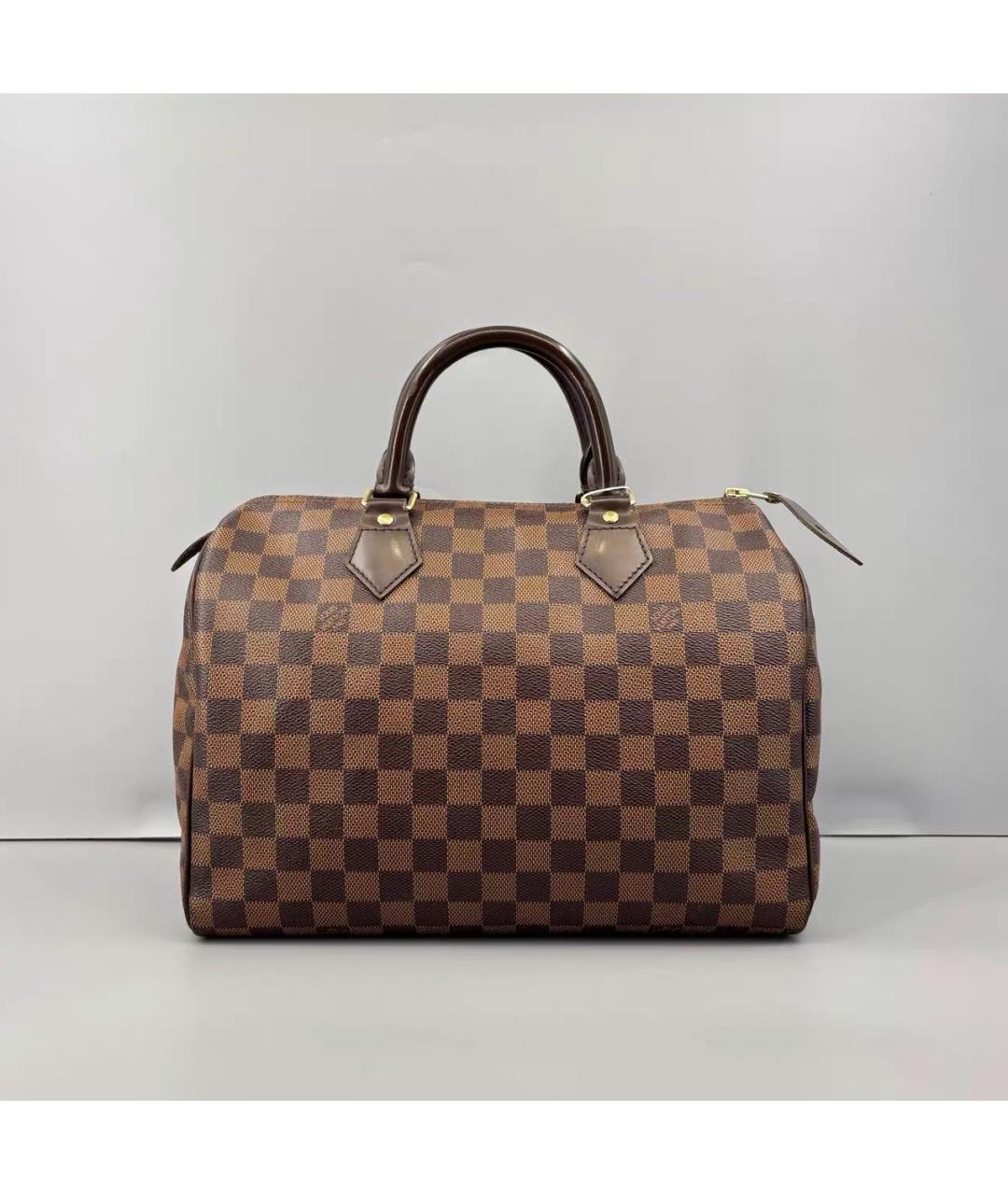 LOUIS VUITTON Коричневая сумка с короткими ручками из канвы, фото 2
