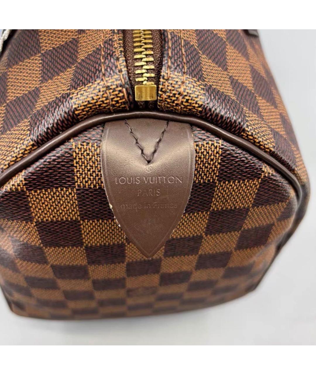 LOUIS VUITTON Коричневая сумка с короткими ручками из канвы, фото 6
