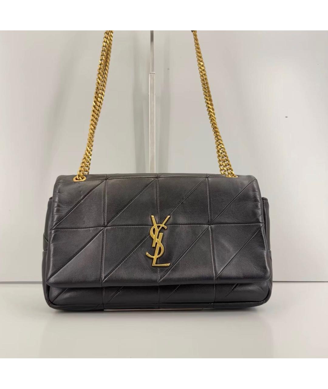 SAINT LAURENT Черная кожаная сумка через плечо, фото 9