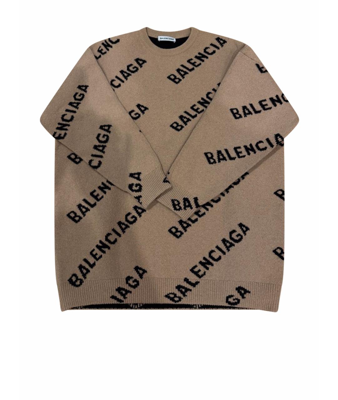 BALENCIAGA Бежевый шерстяной джемпер / свитер, фото 8