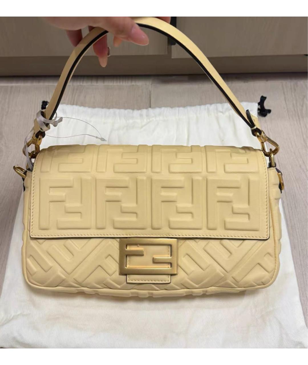 FENDI Желтая кожаная сумка через плечо, фото 2