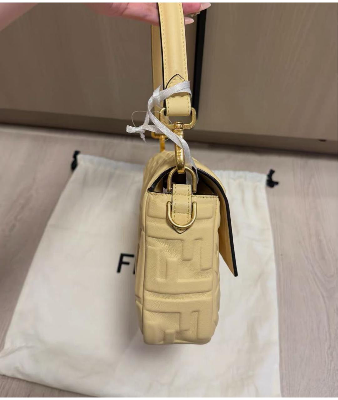 FENDI Желтая кожаная сумка через плечо, фото 5