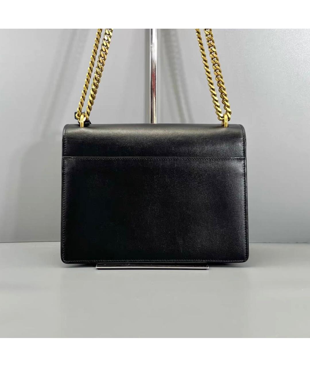 SAINT LAURENT Черная кожаная сумка через плечо, фото 2