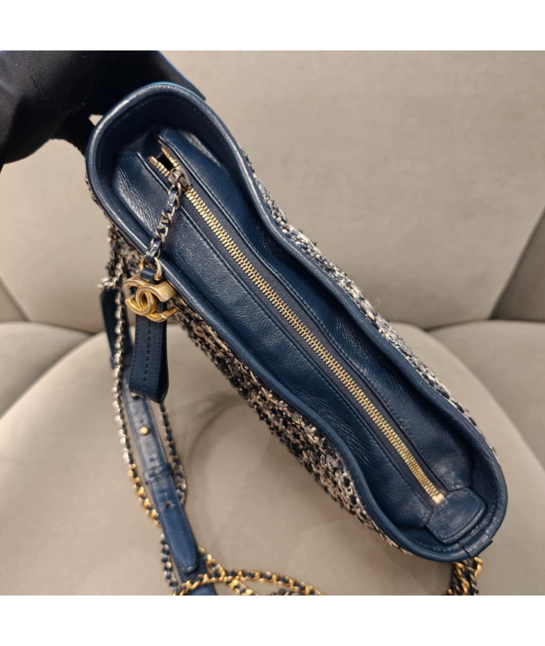 CHANEL Синяя твидовая сумка через плечо, фото 6