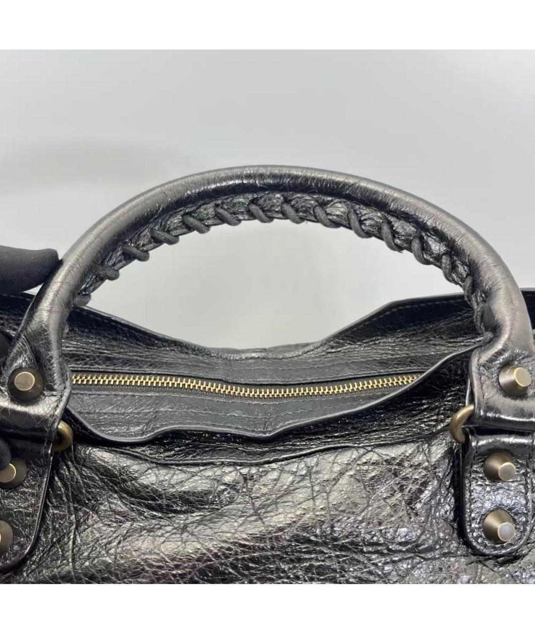 BALENCIAGA Черная кожаная сумка тоут, фото 6