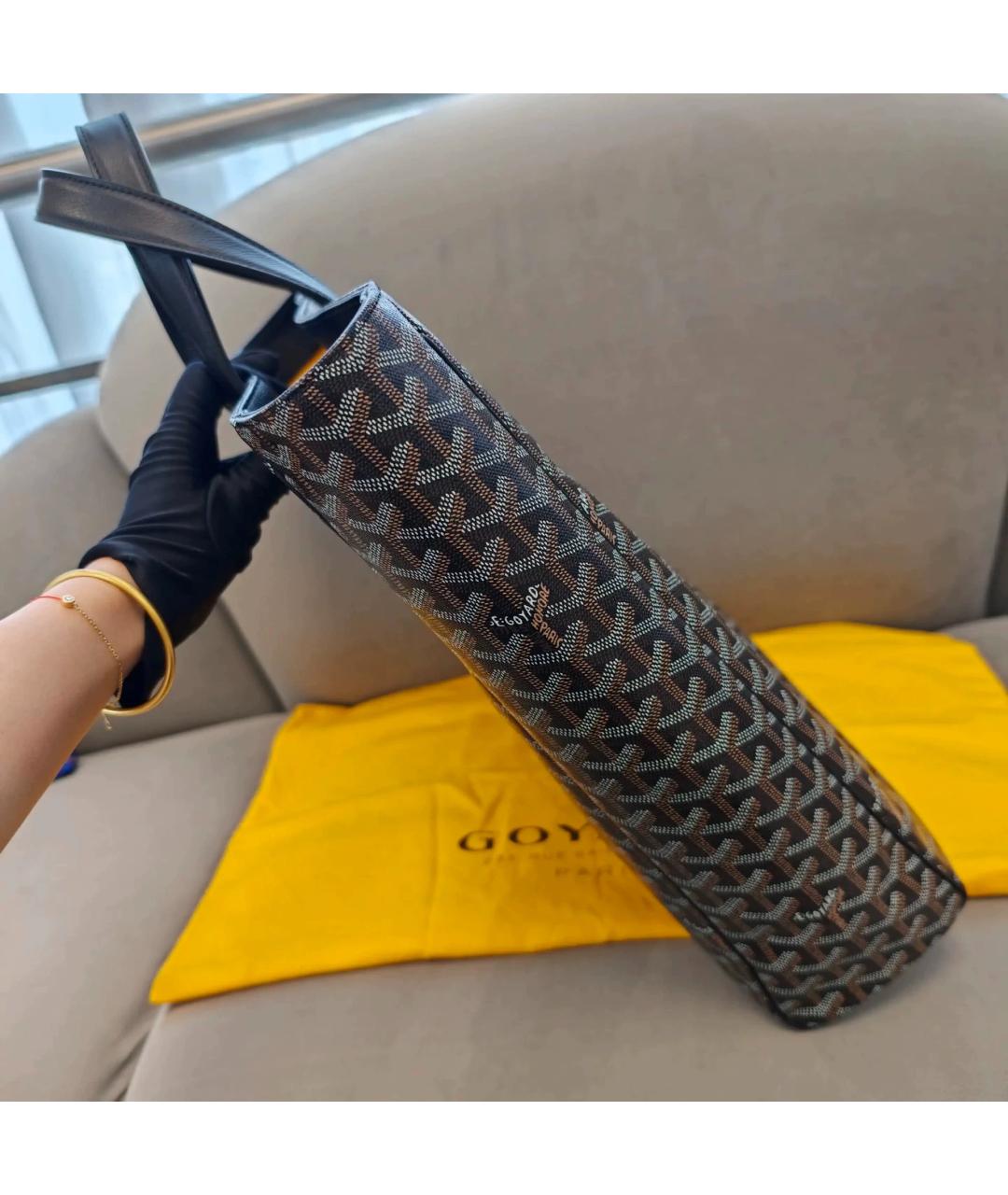 GOYARD Коричневая тканевая сумка тоут, фото 3