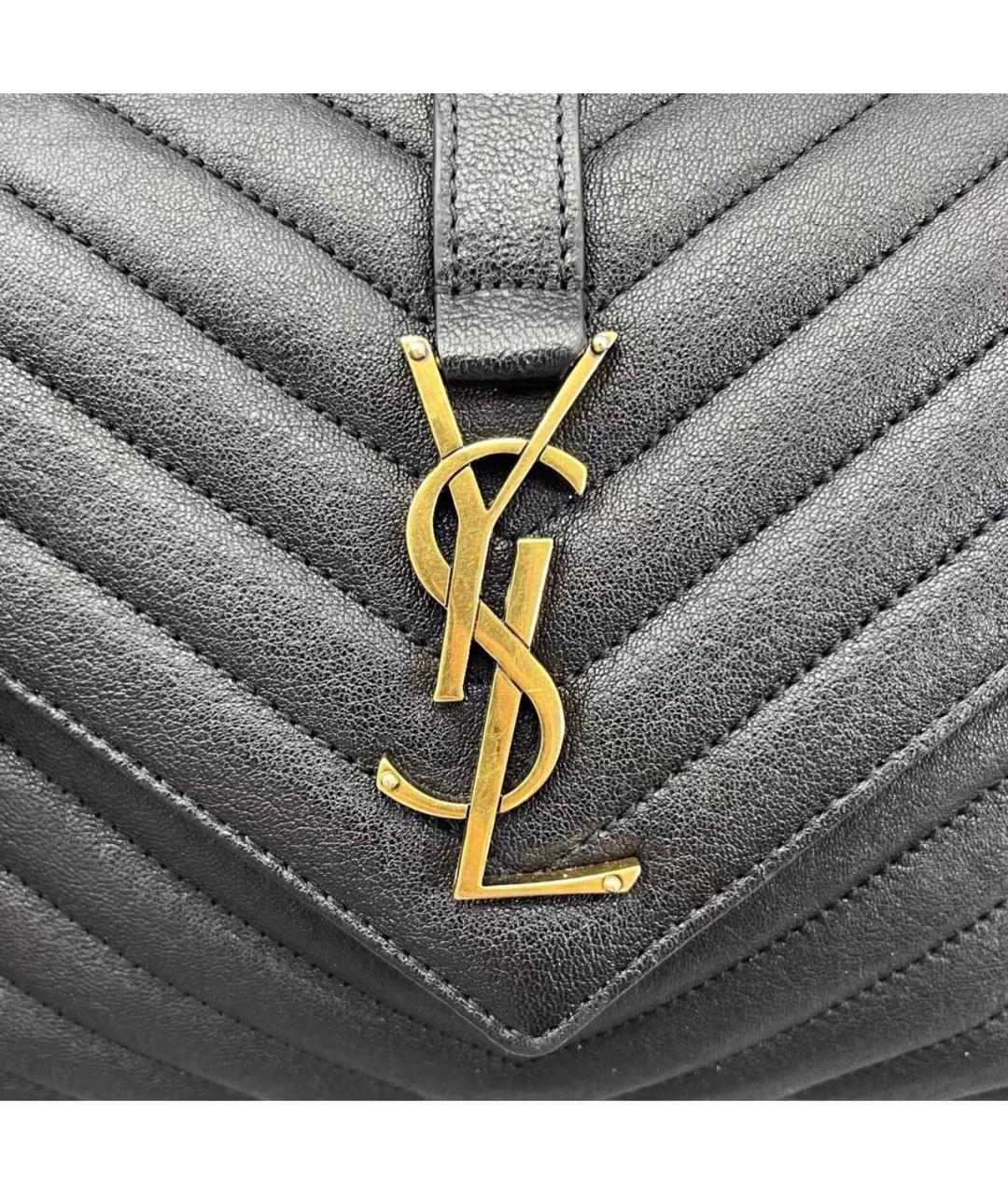 SAINT LAURENT Черная кожаная сумка через плечо, фото 5