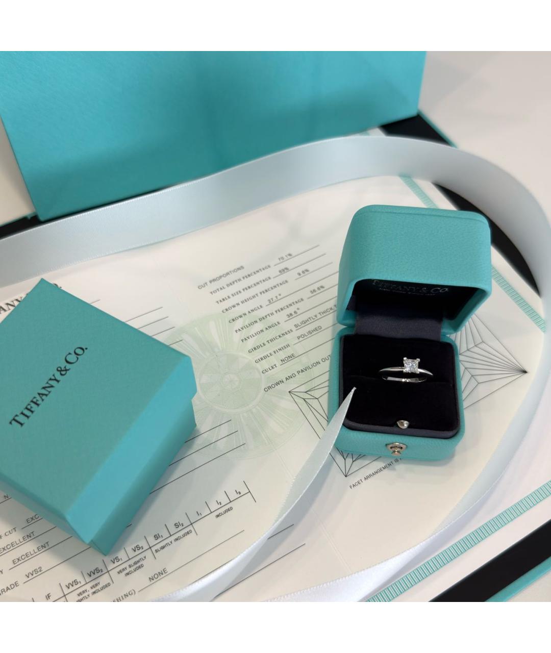 TIFFANY&CO Серебряное платиновое кольцо, фото 2