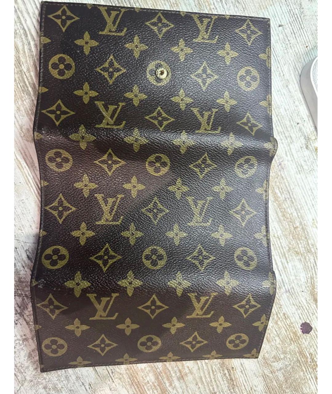 LOUIS VUITTON Коричневый кожаный кошелек, фото 2