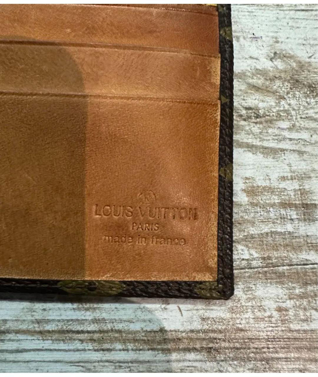LOUIS VUITTON Коричневый кожаный кошелек, фото 5