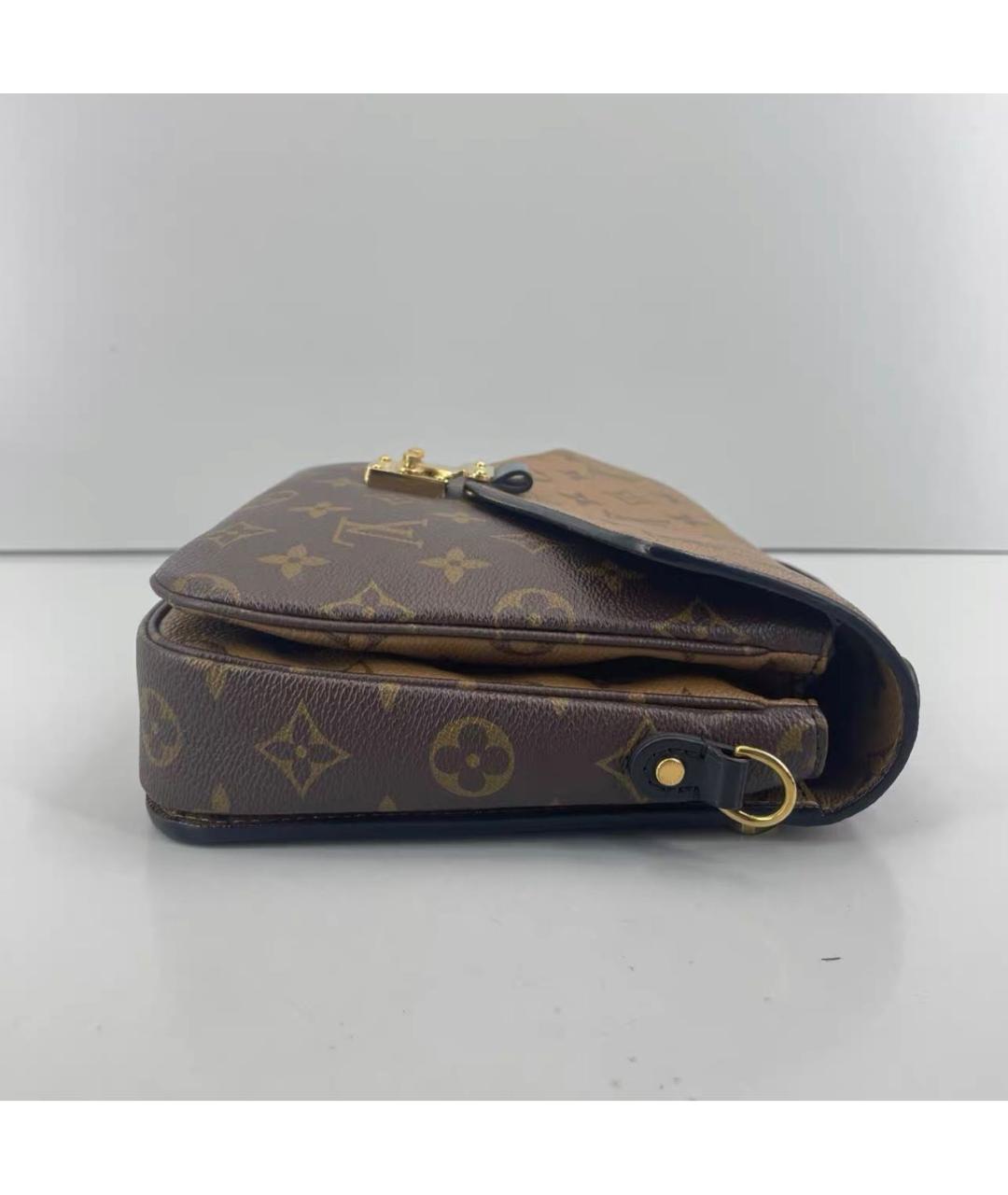 LOUIS VUITTON Коричневая кожаная сумка через плечо, фото 4