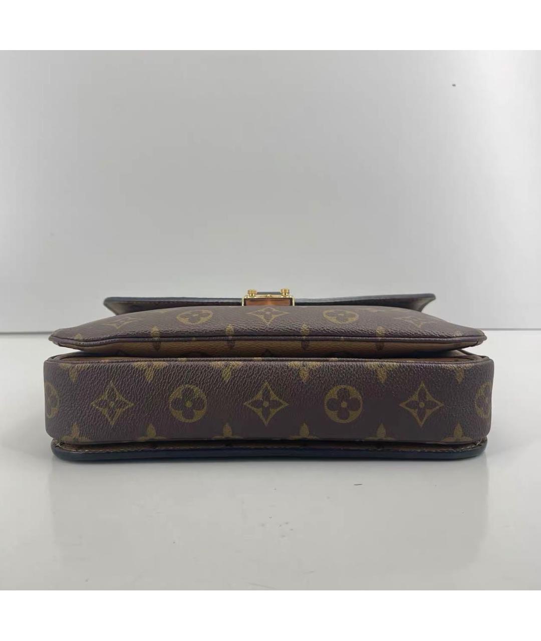 LOUIS VUITTON Коричневая кожаная сумка через плечо, фото 3