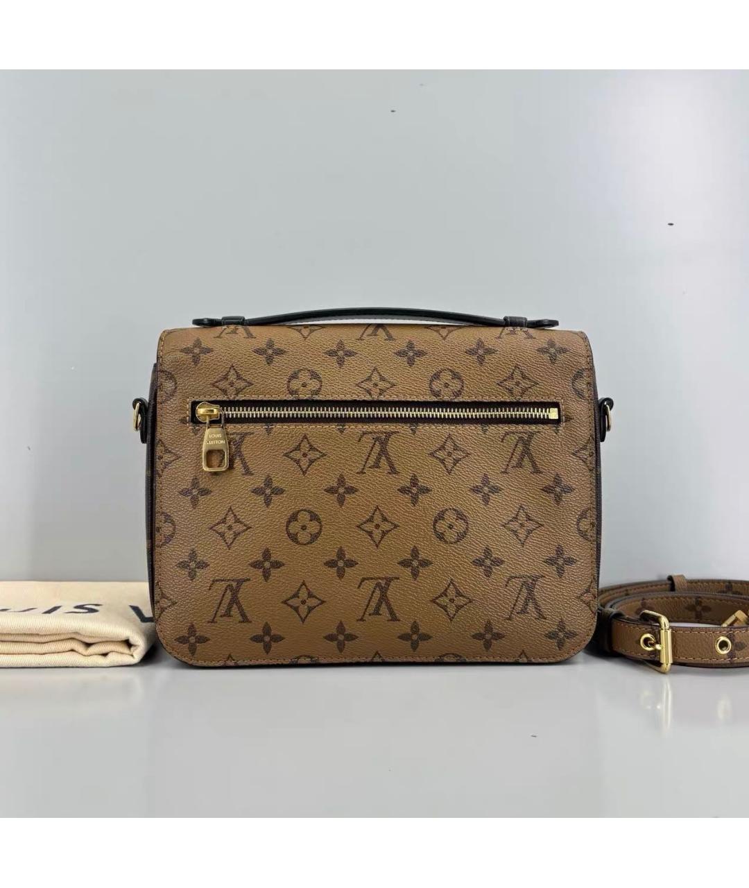 LOUIS VUITTON Коричневая кожаная сумка через плечо, фото 2