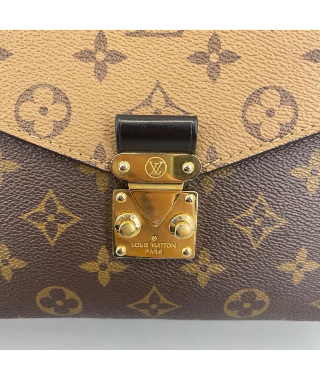 LOUIS VUITTON Коричневая кожаная сумка через плечо, фото 6