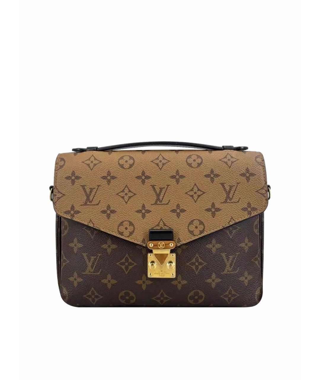 LOUIS VUITTON Коричневая кожаная сумка через плечо, фото 1