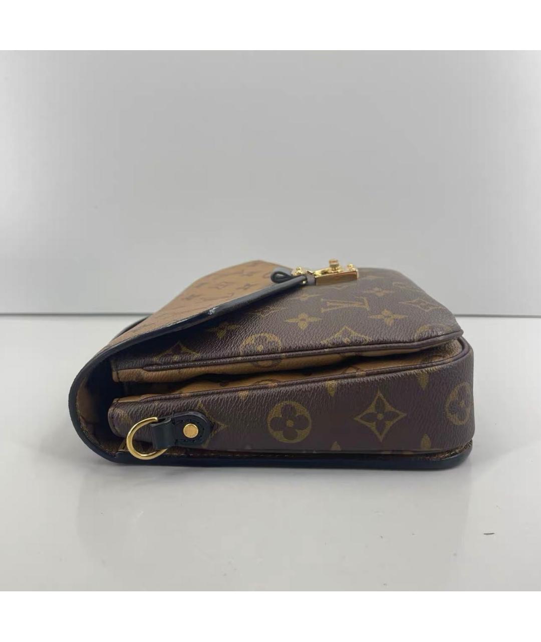 LOUIS VUITTON Коричневая кожаная сумка через плечо, фото 5
