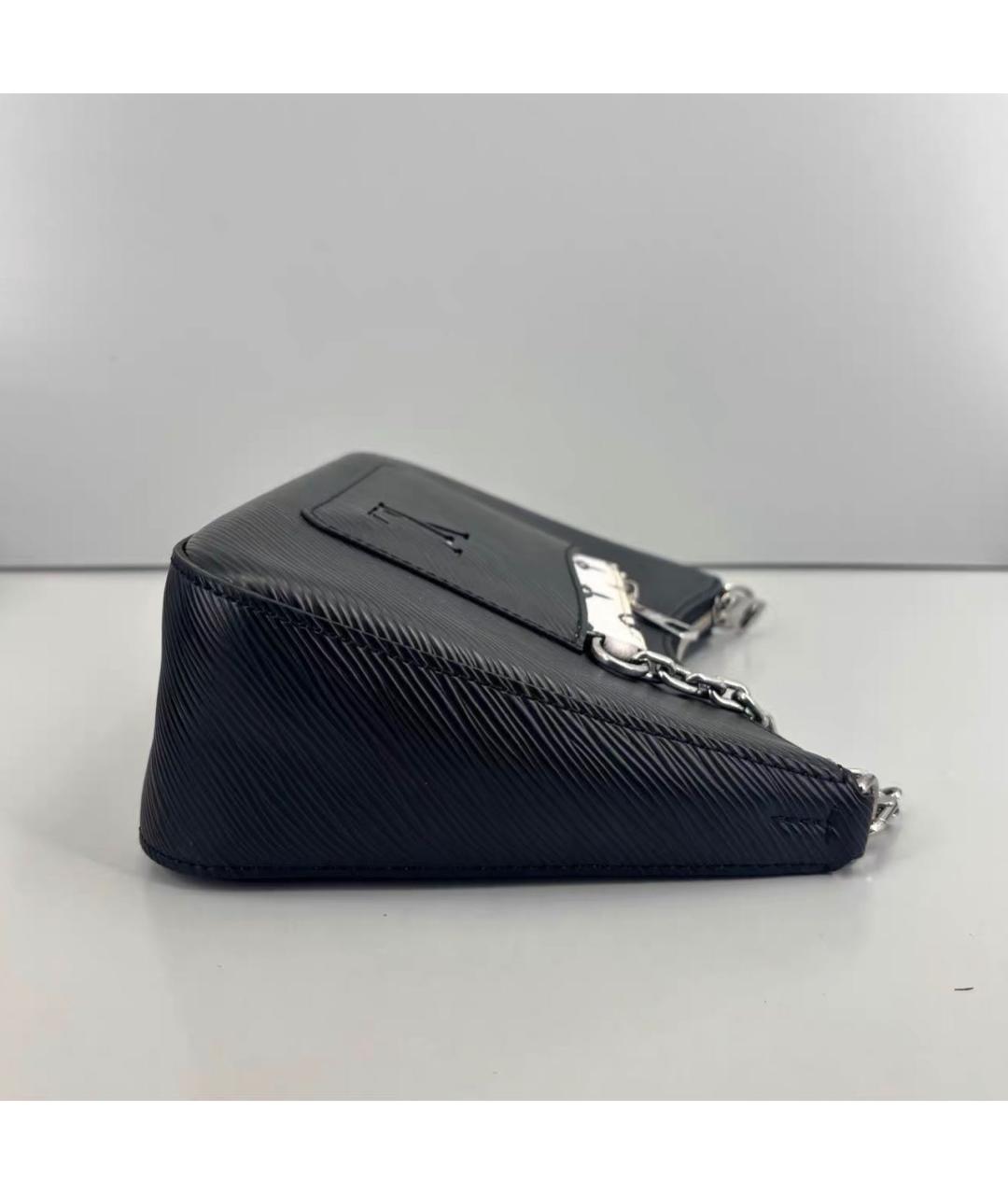 LOUIS VUITTON Черная кожаная сумка с короткими ручками, фото 4