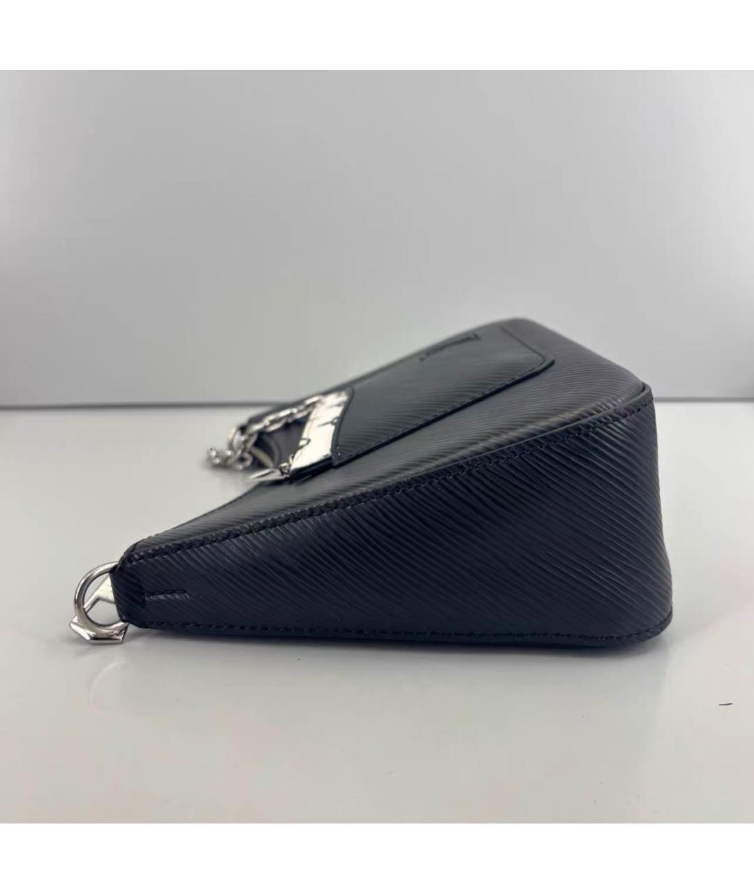 LOUIS VUITTON Черная кожаная сумка с короткими ручками, фото 5