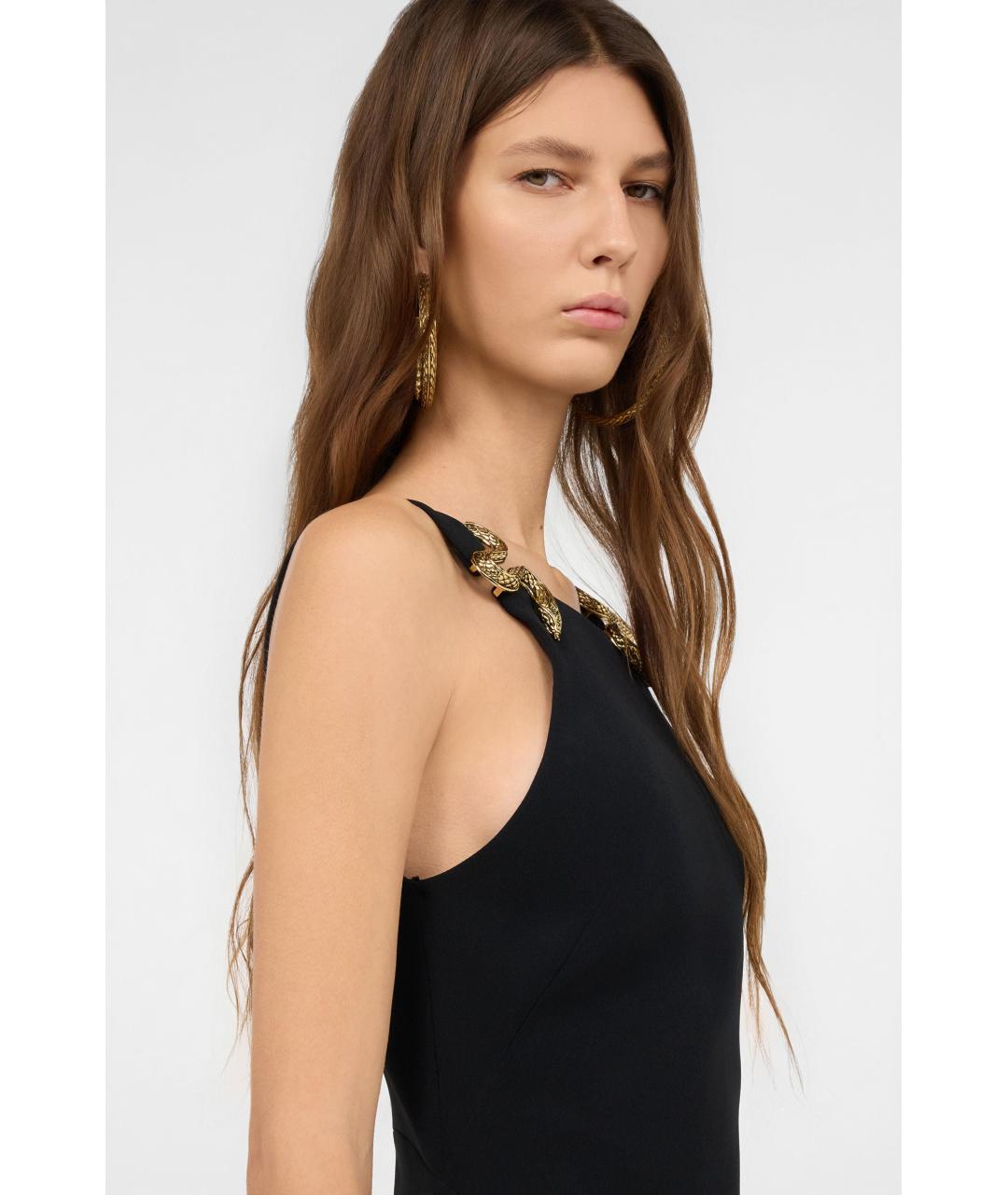 ROBERTO CAVALLI Черное вискозное коктейльное платье, фото 5
