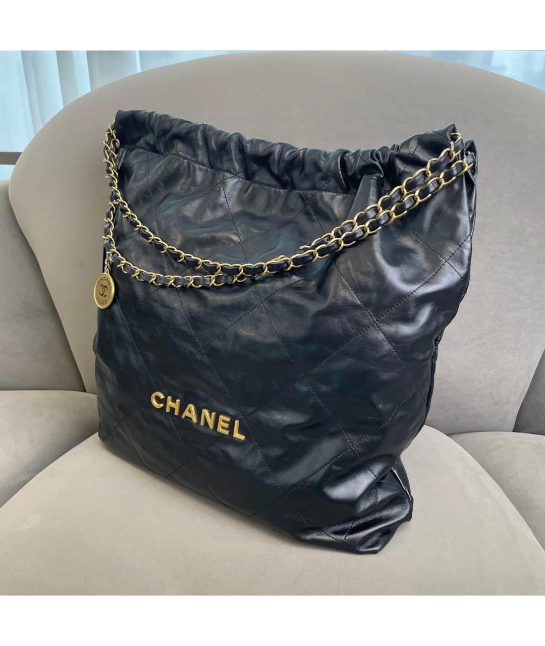 CHANEL Черная кожаная сумка через плечо, фото 5