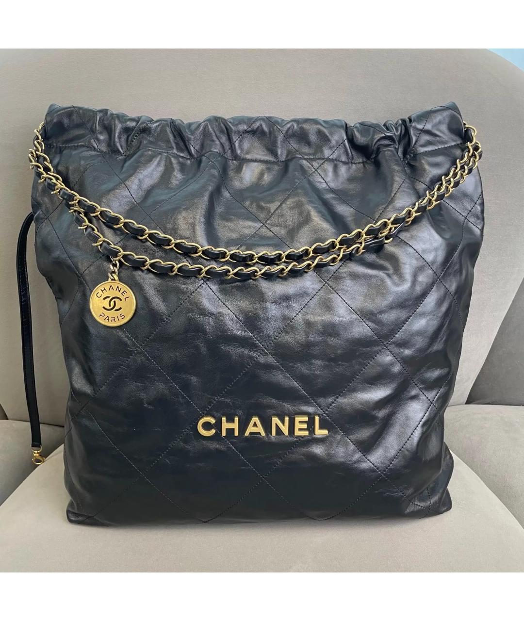 CHANEL Черная кожаная сумка через плечо, фото 2