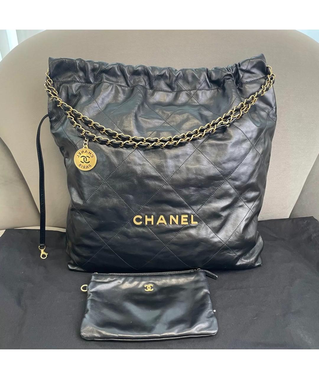 CHANEL Черная кожаная сумка через плечо, фото 8