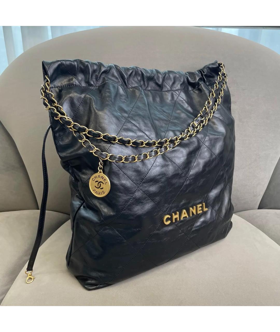CHANEL Черная кожаная сумка через плечо, фото 4