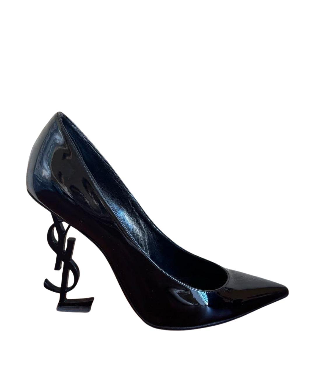 SAINT LAURENT Черные туфли из лакированной кожи, фото 1