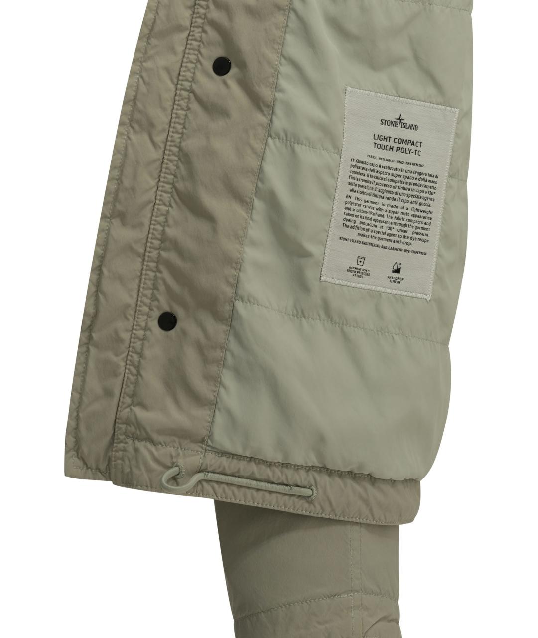 STONE ISLAND Бежевая полиэстеровая куртка, фото 4