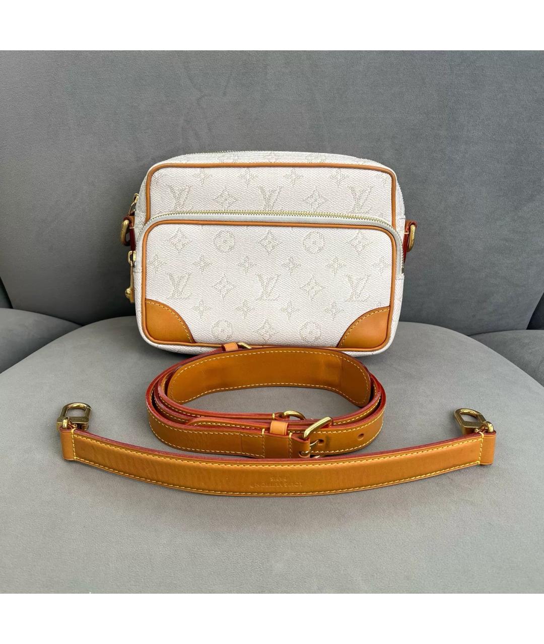 LOUIS VUITTON Бежевая сумка через плечо из канвы, фото 2