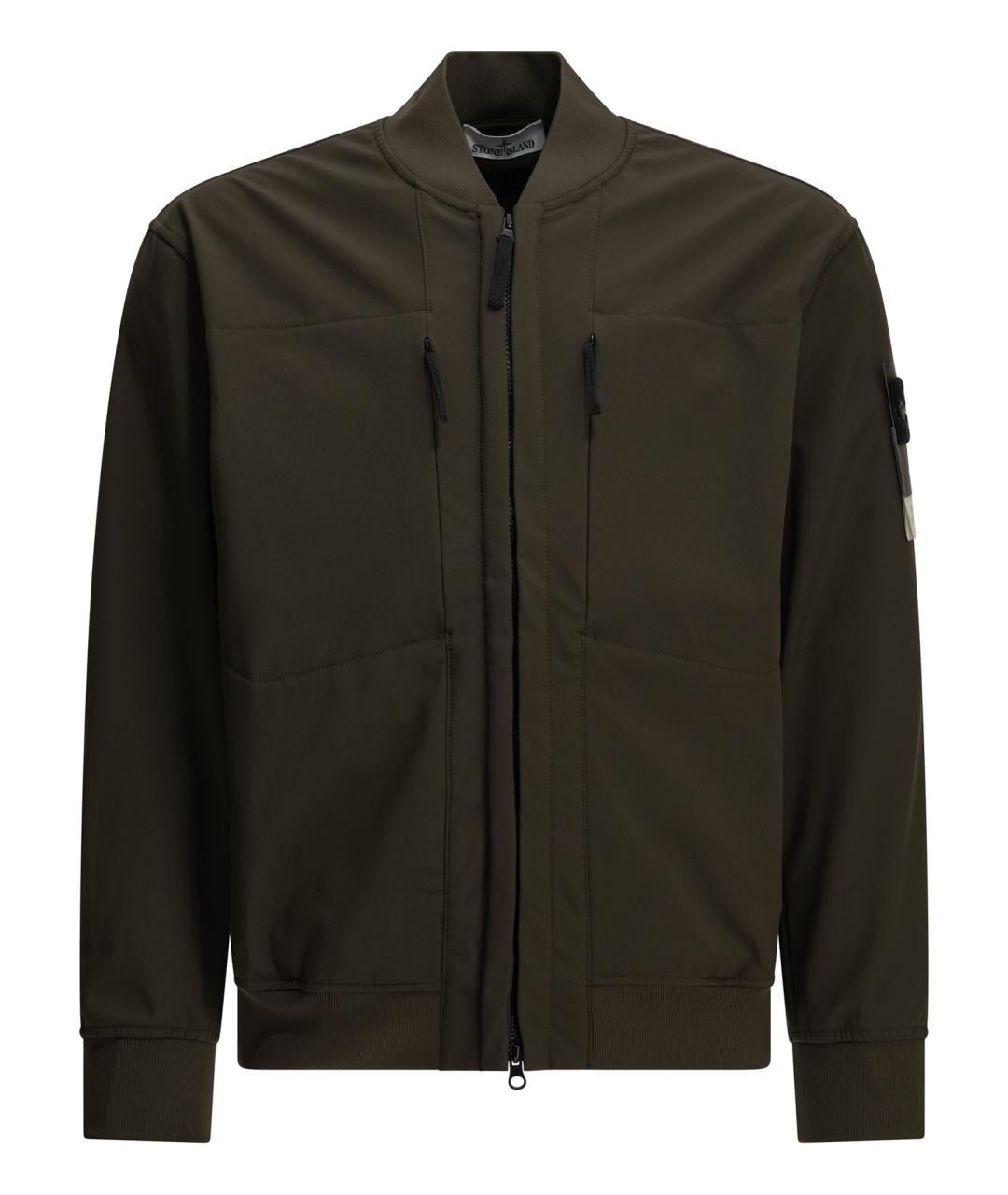 STONE ISLAND Зеленая полиэстеровая куртка, фото 1