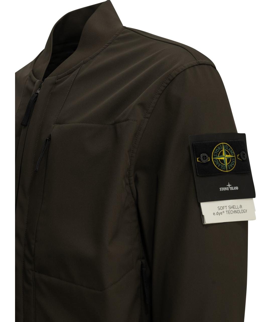 STONE ISLAND Зеленая полиэстеровая куртка, фото 3