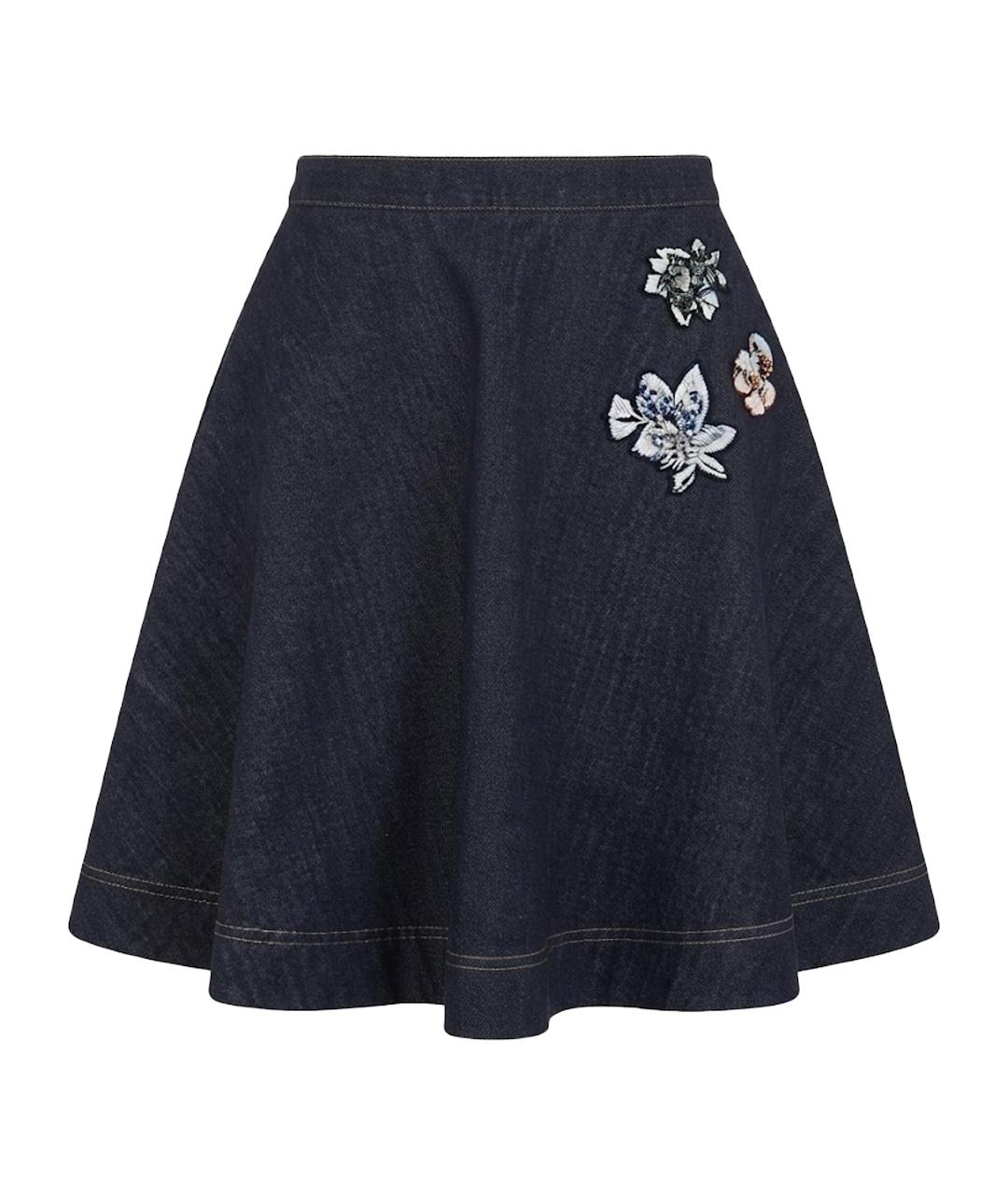 CHRISTIAN DIOR Темно-синяя деним юбка миди, фото 1