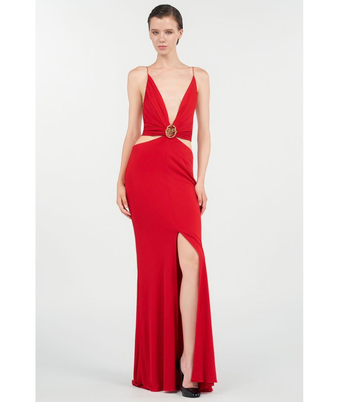 ROBERTO CAVALLI Красное ацетатное коктейльное платье, фото 2