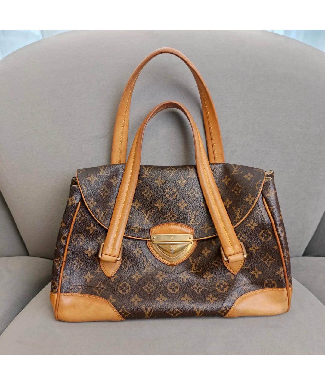 LOUIS VUITTON Коричневая кожаная сумка через плечо, фото 6