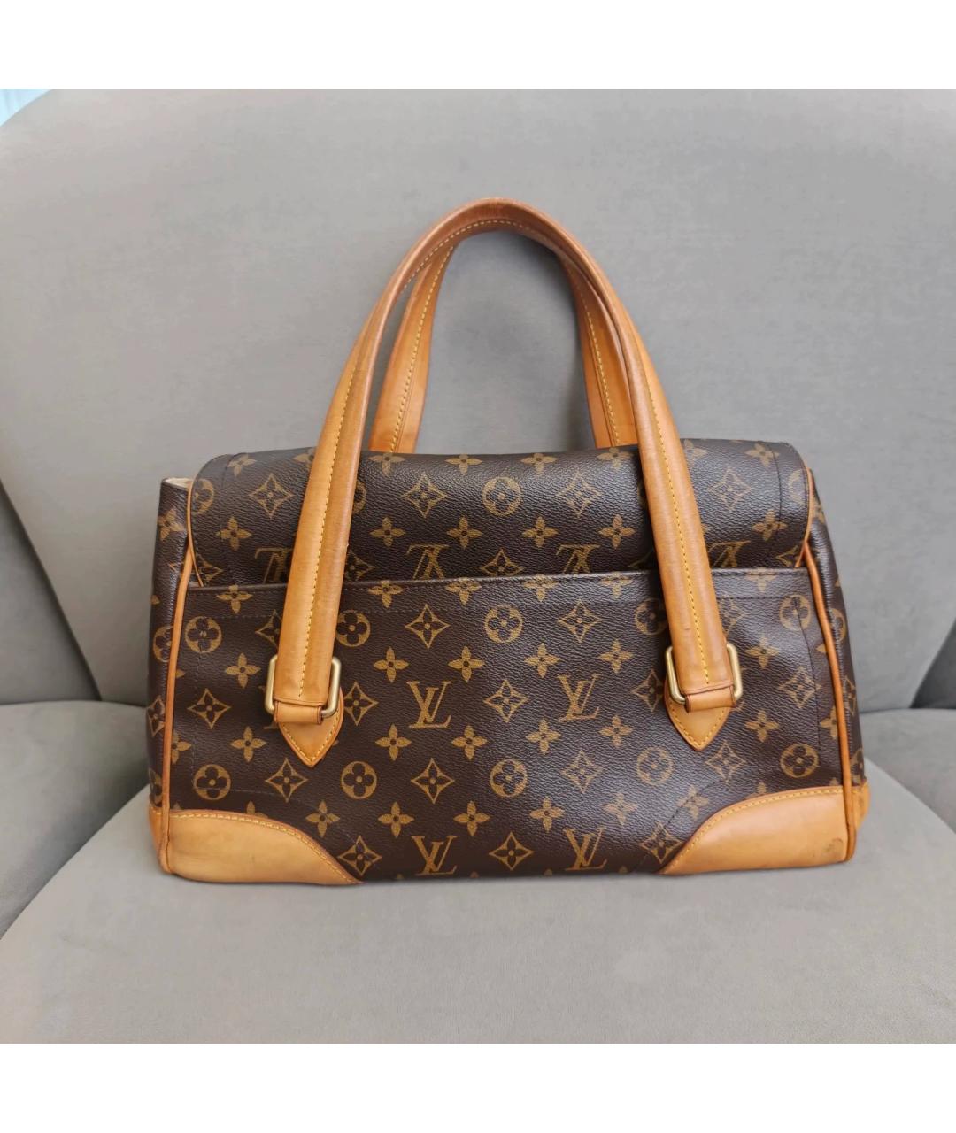 LOUIS VUITTON Коричневая кожаная сумка через плечо, фото 2