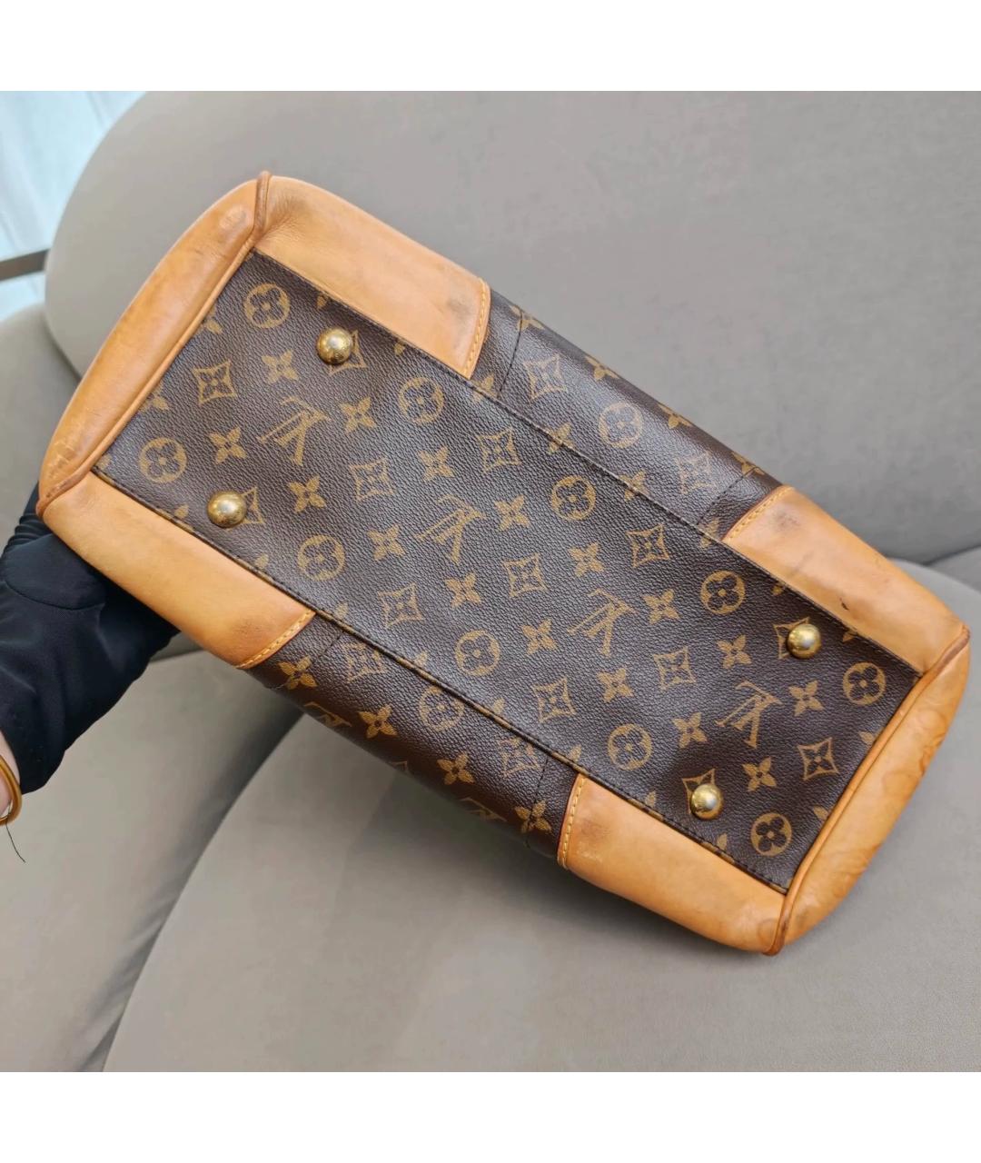 LOUIS VUITTON Коричневая кожаная сумка через плечо, фото 5