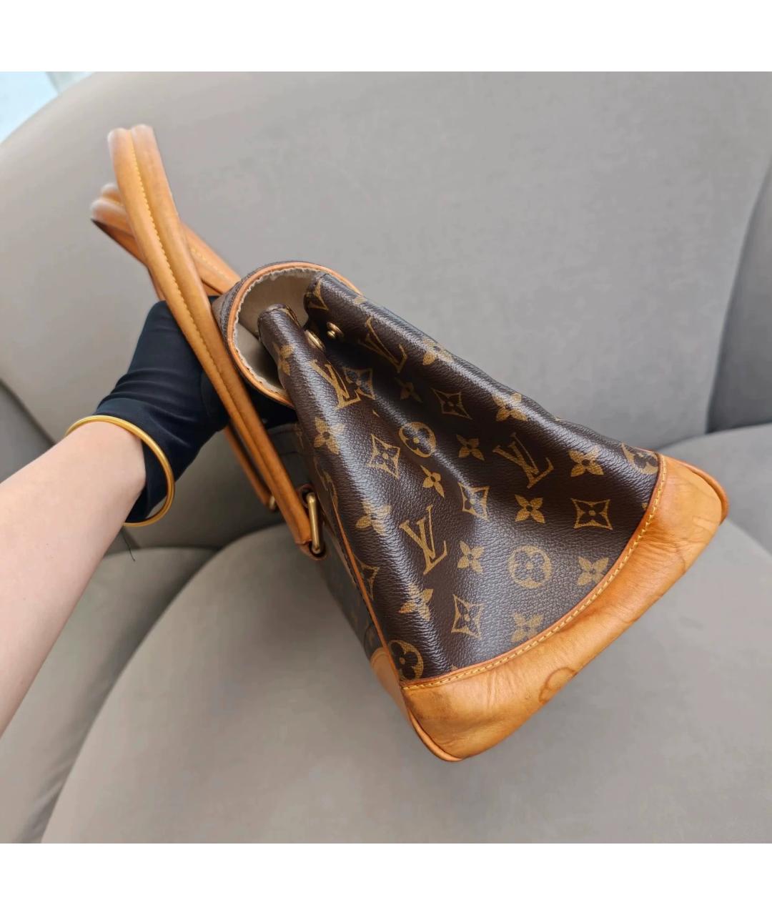 LOUIS VUITTON Коричневая кожаная сумка через плечо, фото 3