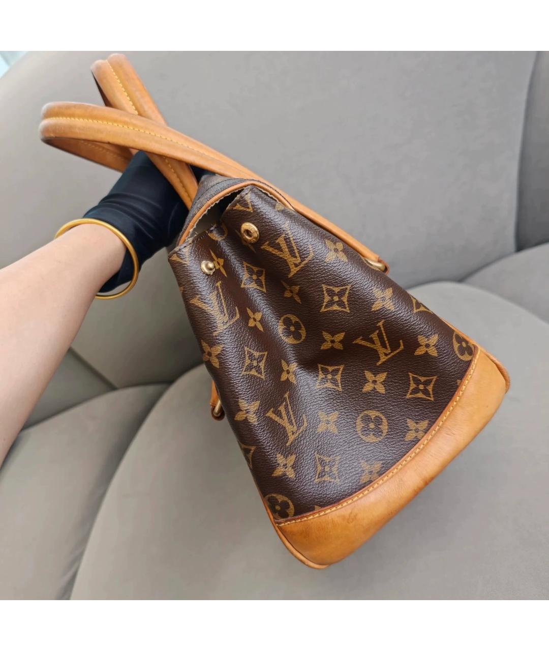 LOUIS VUITTON Коричневая кожаная сумка через плечо, фото 4