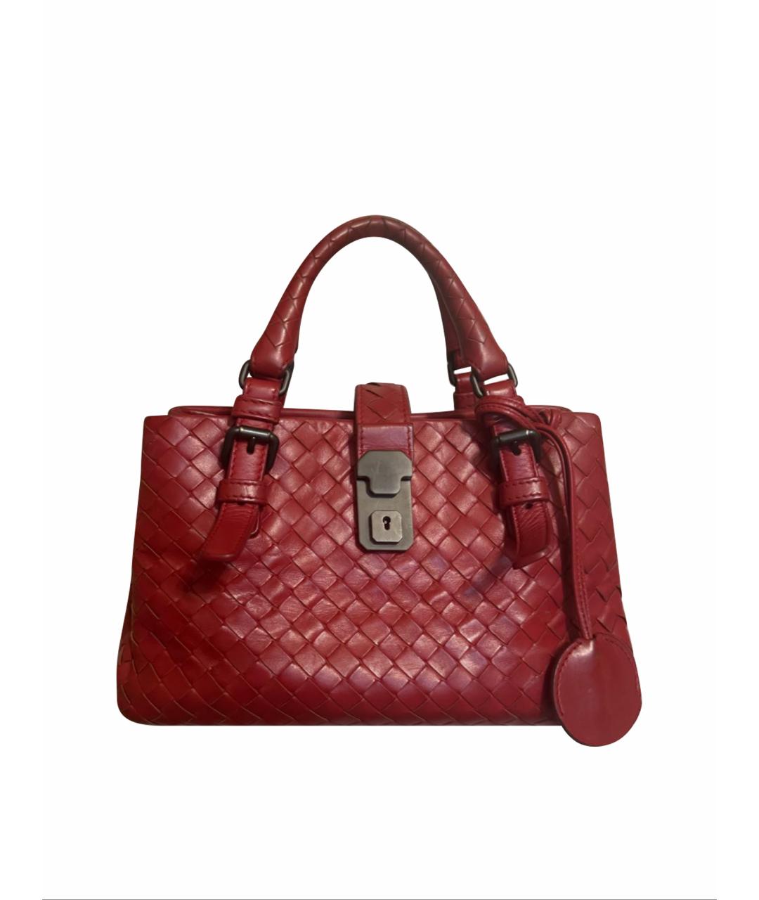 BOTTEGA VENETA Бордовая кожаная сумка с короткими ручками, фото 1