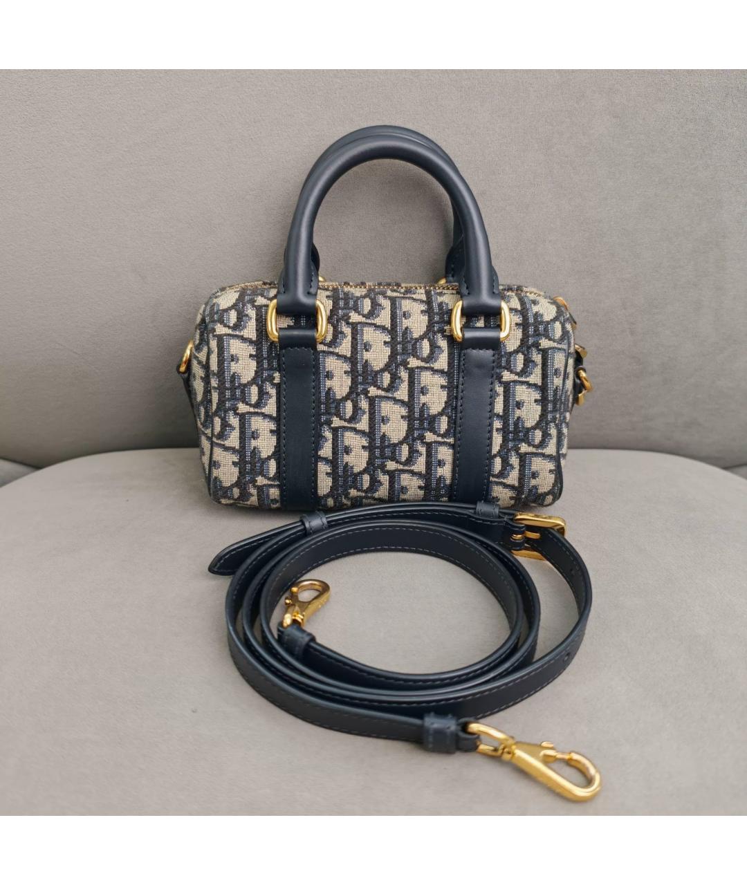 CHRISTIAN DIOR Синяя жаккардовая сумка с короткими ручками, фото 8