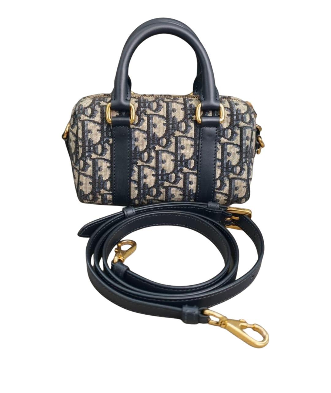 CHRISTIAN DIOR Синяя жаккардовая сумка с короткими ручками, фото 1