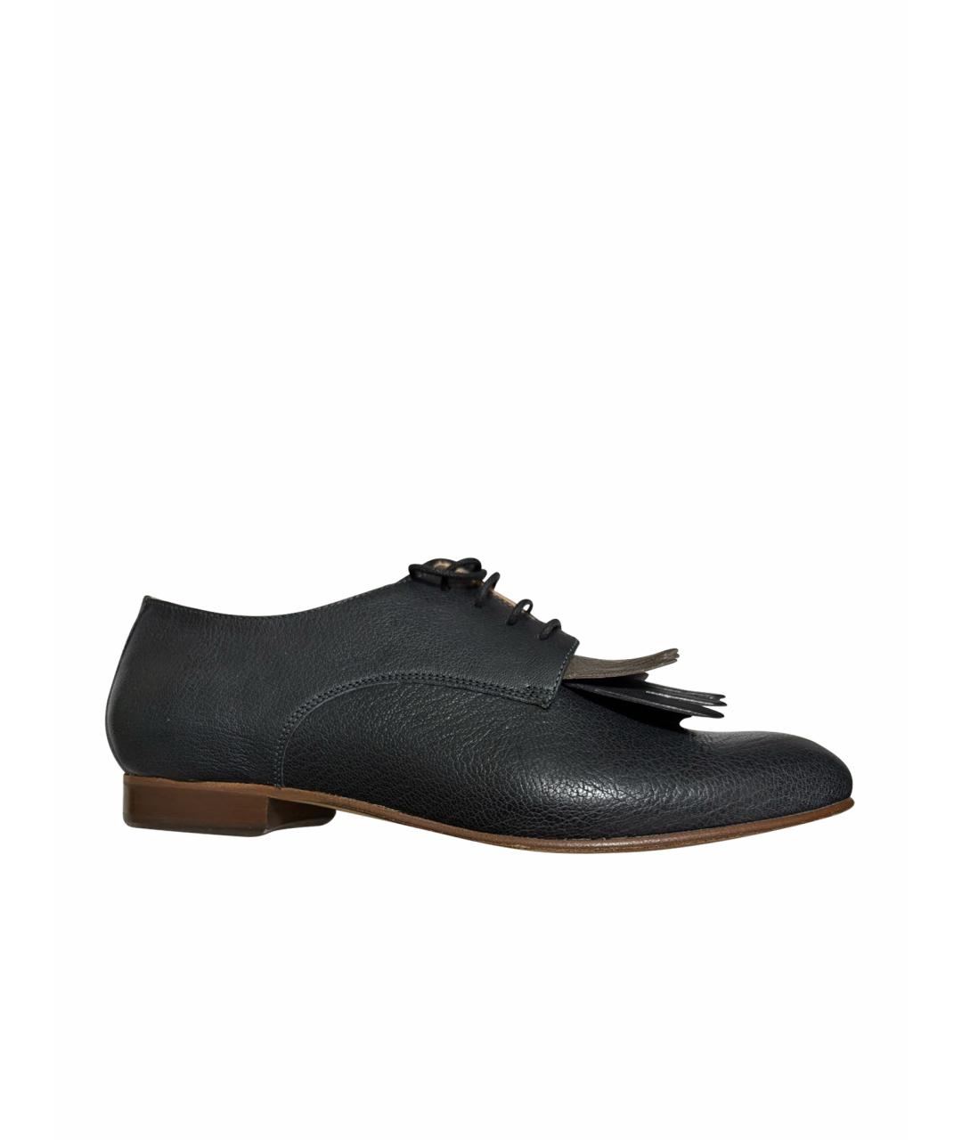POLLINI Темно-синие кожаные брогги и оксфорды, фото 1