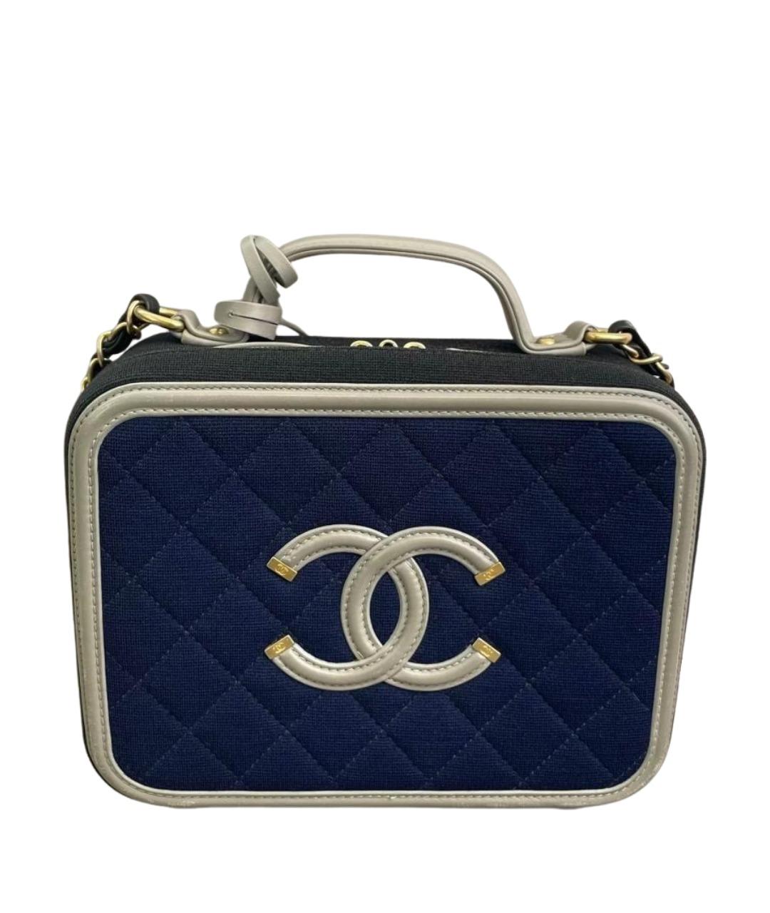 CHANEL Темно-синяя тканевая сумка через плечо, фото 1
