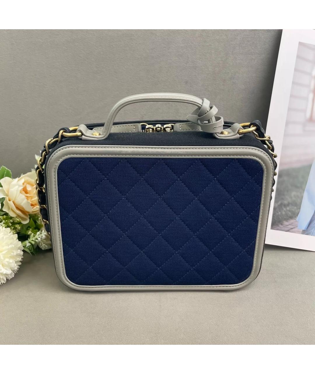 CHANEL Темно-синяя тканевая сумка через плечо, фото 3