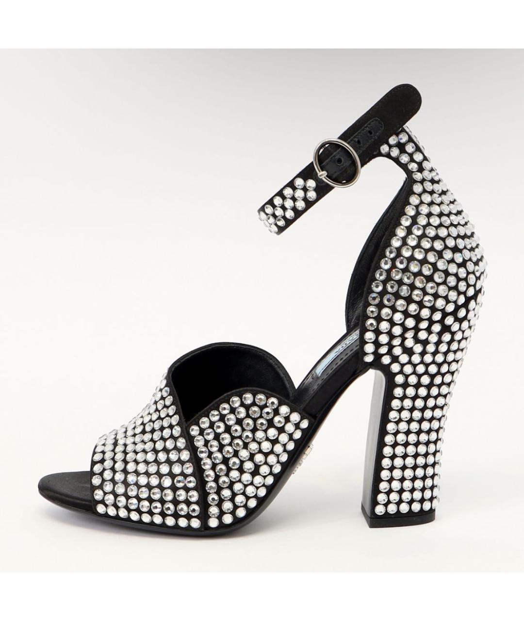 PRADA Черные кожаные босоножки, фото 7