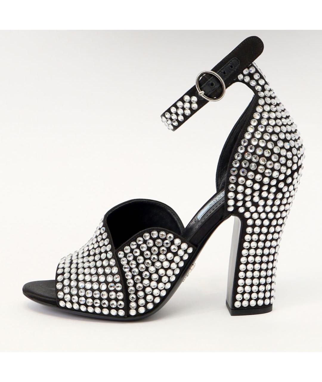 PRADA Черные кожаные босоножки, фото 3