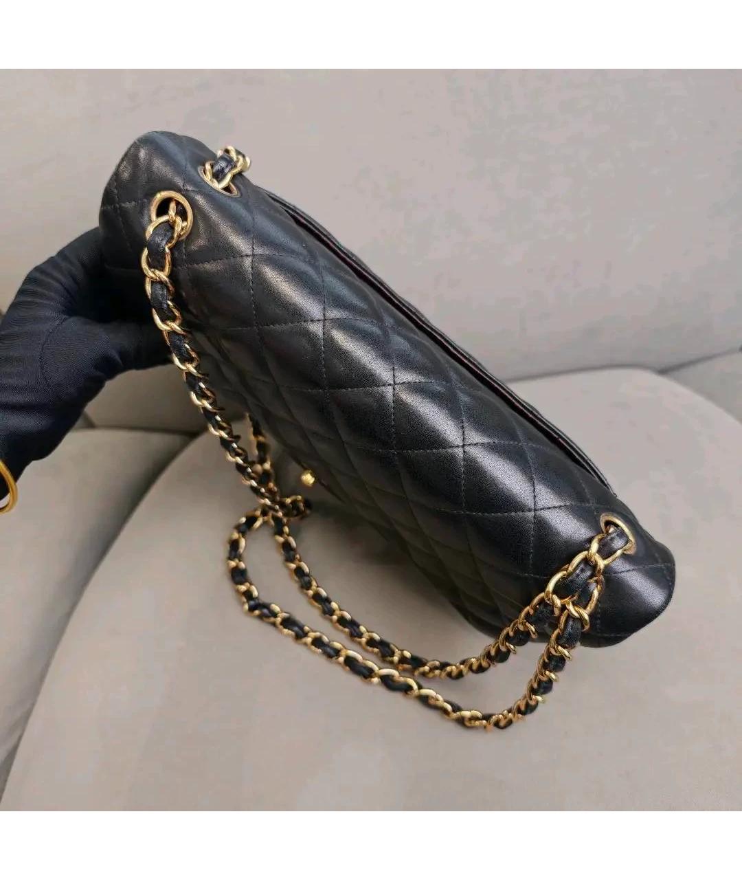 CHANEL Черная кожаная сумка через плечо, фото 6