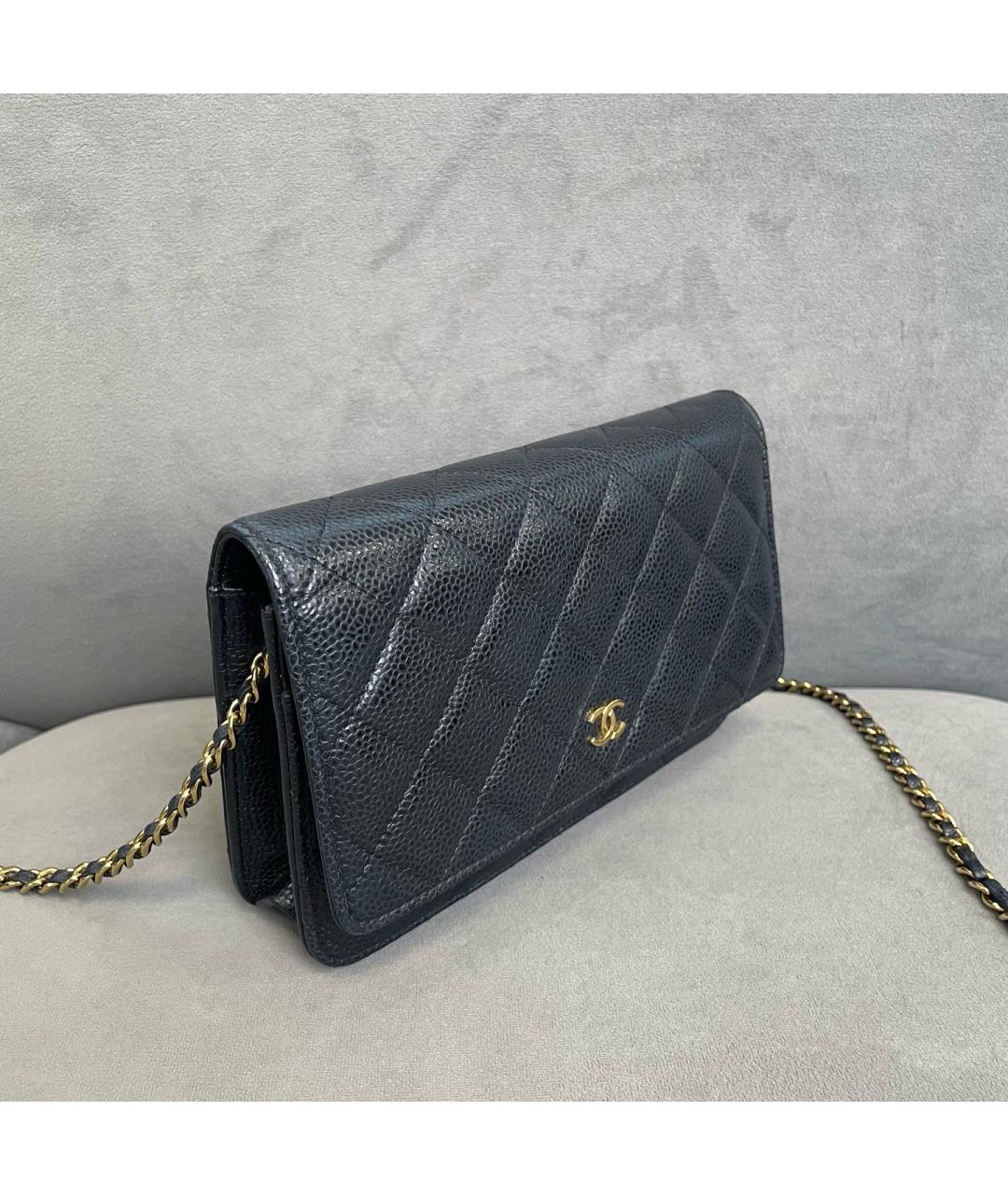 CHANEL Черная кожаная сумка через плечо, фото 3